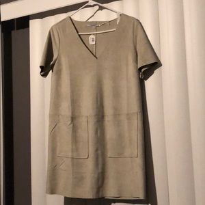 Tan suede dress - Naked Zebra S